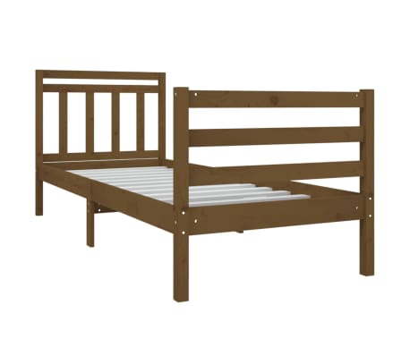 vidaXL Sengeramme honningbrun 75x190 cm Small Single heltre