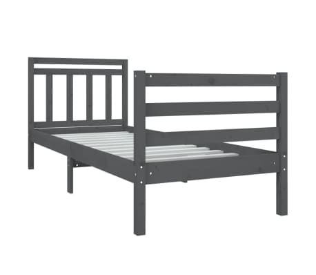 vidaXL Sengeramme gr&aring; 90x190 cm Single heltre