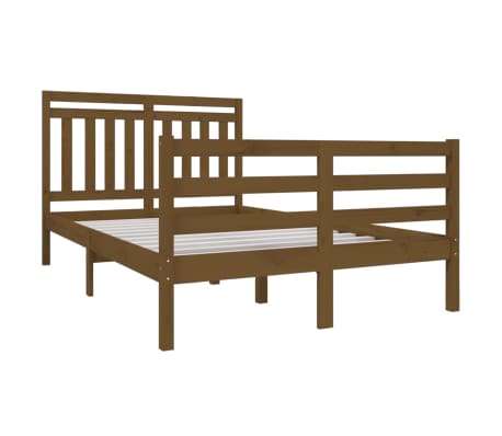 vidaXL Bed Frame without Mattress Honey Brown Small Double Solid Wood