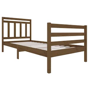 vidaXL Sengeramme honningbrun heltre 90x200 cm