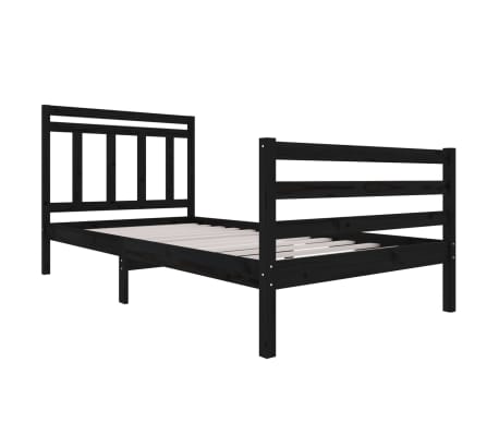 vidaXL Estructura de cama sin colchón madera maciza negro 100x200 cm