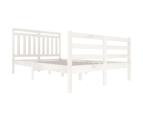 vidaXL Bed Frame without Mattress White Solid Wood 120x200 cm (810426+814085)