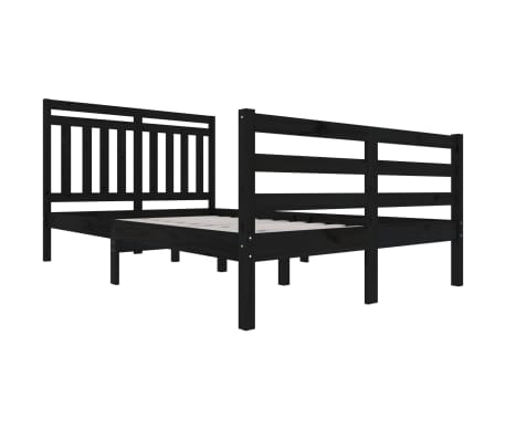 vidaXL Cadre de lit sans matelas noir bois massif 120x200 cm