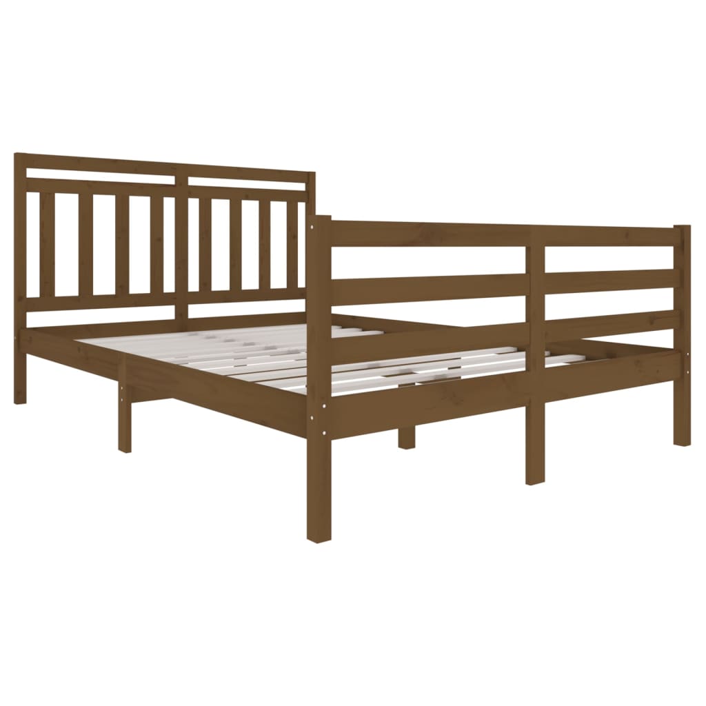 vidaXL Bedframe massief hout honingbruin 140x200 cm