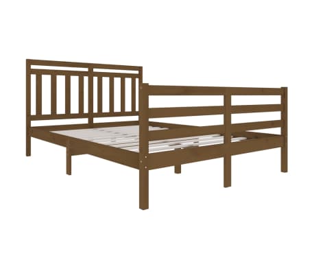 vidaXL Cadre de lit Marron miel Bois massif 140x200 cm