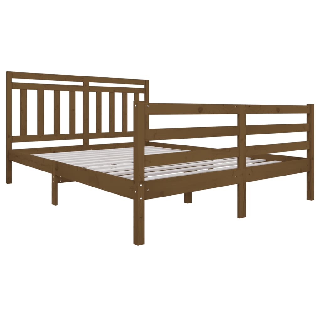 

vidaXL Bedframe massief hout honingbruin 150x200 cm 5FT King Size