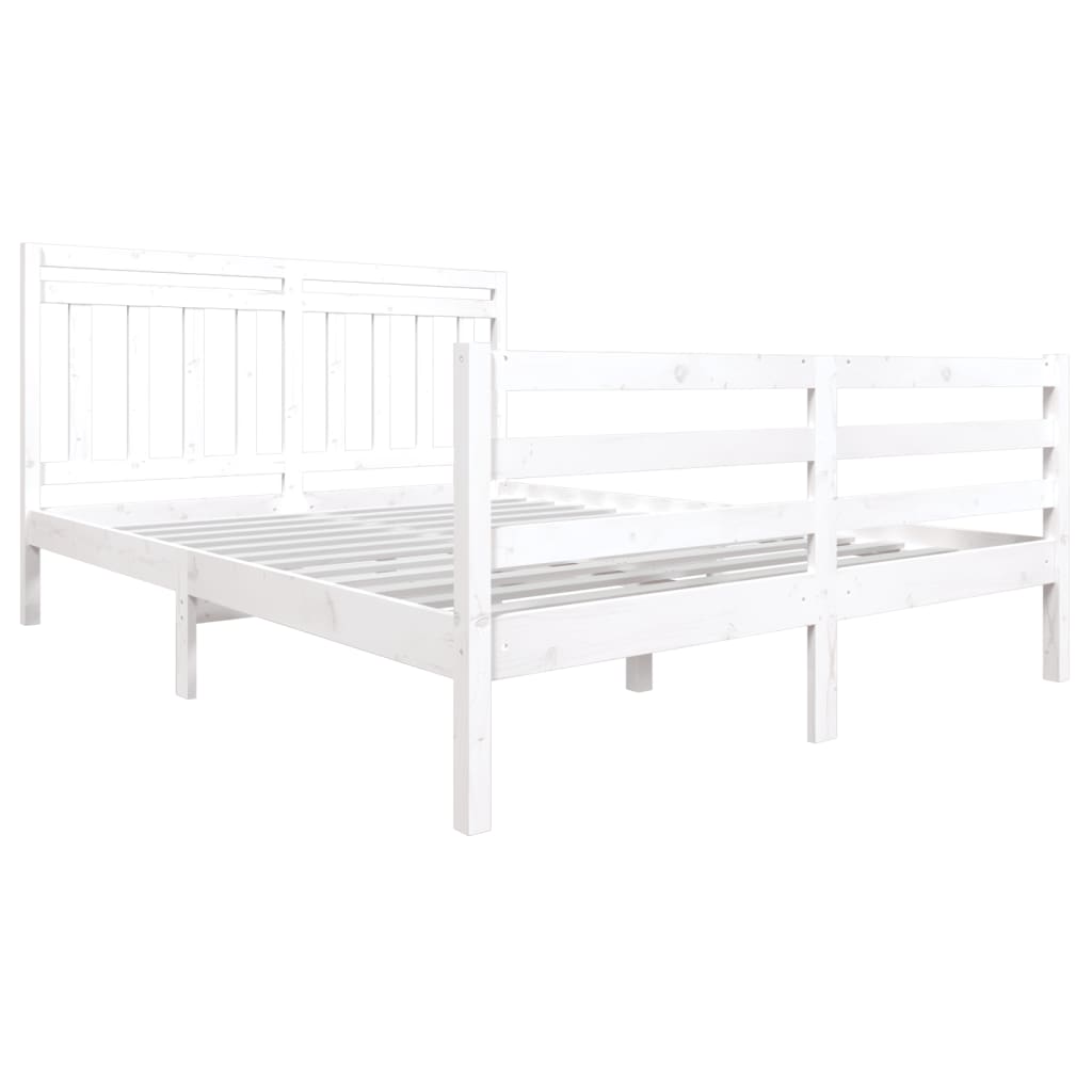 

vidaXL Bedframe massief grenenhout wit 160x200 cm