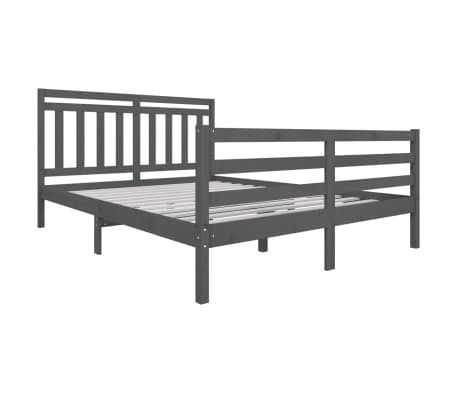 vidaXL Estrutura de cama 160x200 cm madeira maciça cinzento