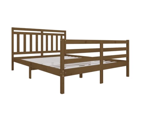 vidaXL Bed Frame Honey Brown Solid Wood 160x200 cm