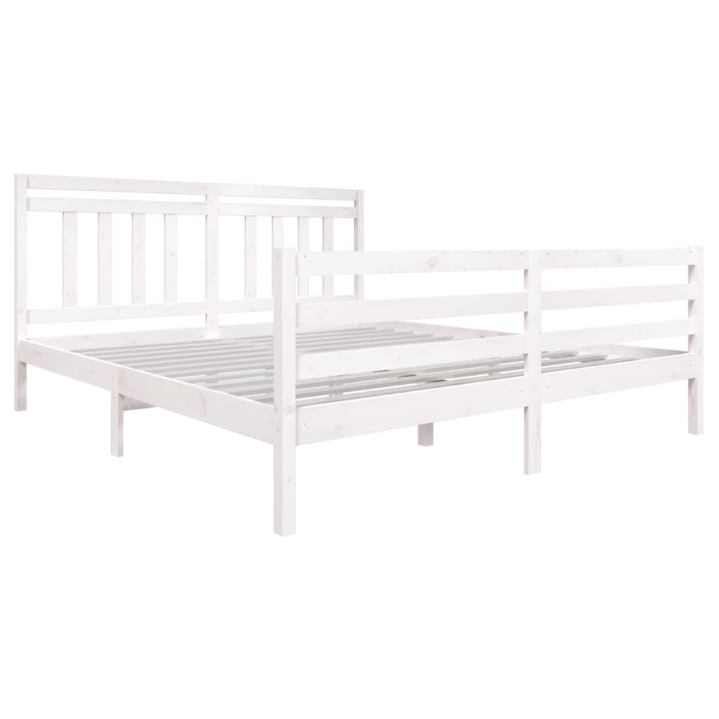 

vidaXL Bedframe massief hout wit 180x200 cm 6FT Super King