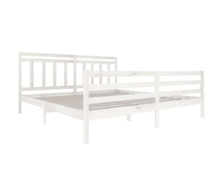 vidaXL Cadre de lit sans matelas blanc bois massif 200x200 cm