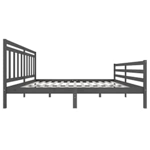 Rám postele šedý masivní dřevo 200 x 200 cm - obrázek 5