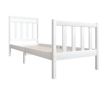 vidaXL Sengeramme hvit 75x190 cm Small Single heltre