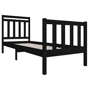 Rám postele černý 75 x 190 cm Small Single masivní dřevo - obrázek 3
