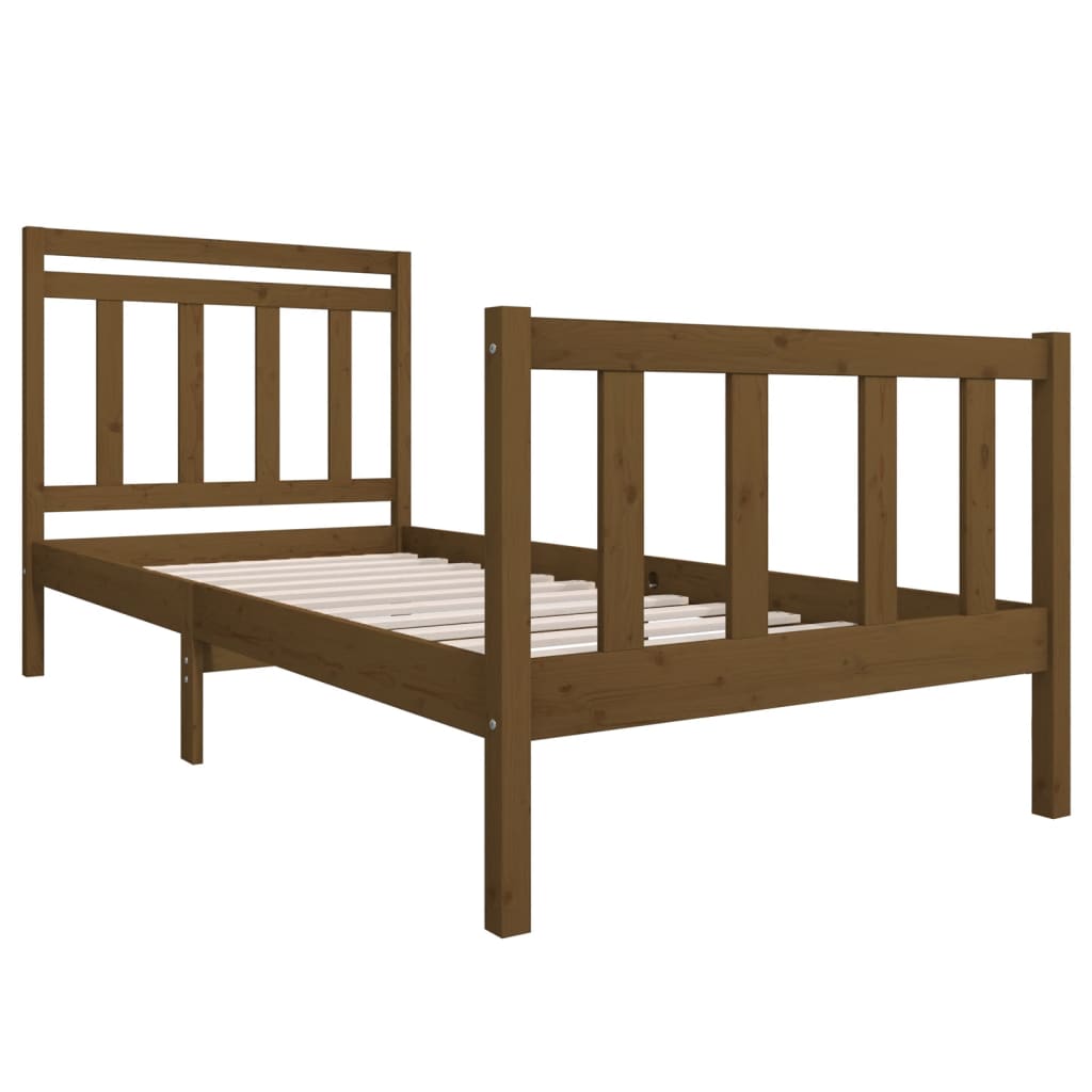 

vidaXL Bedframe massief hout honingbruin 90x190 cm 3FT6 Single