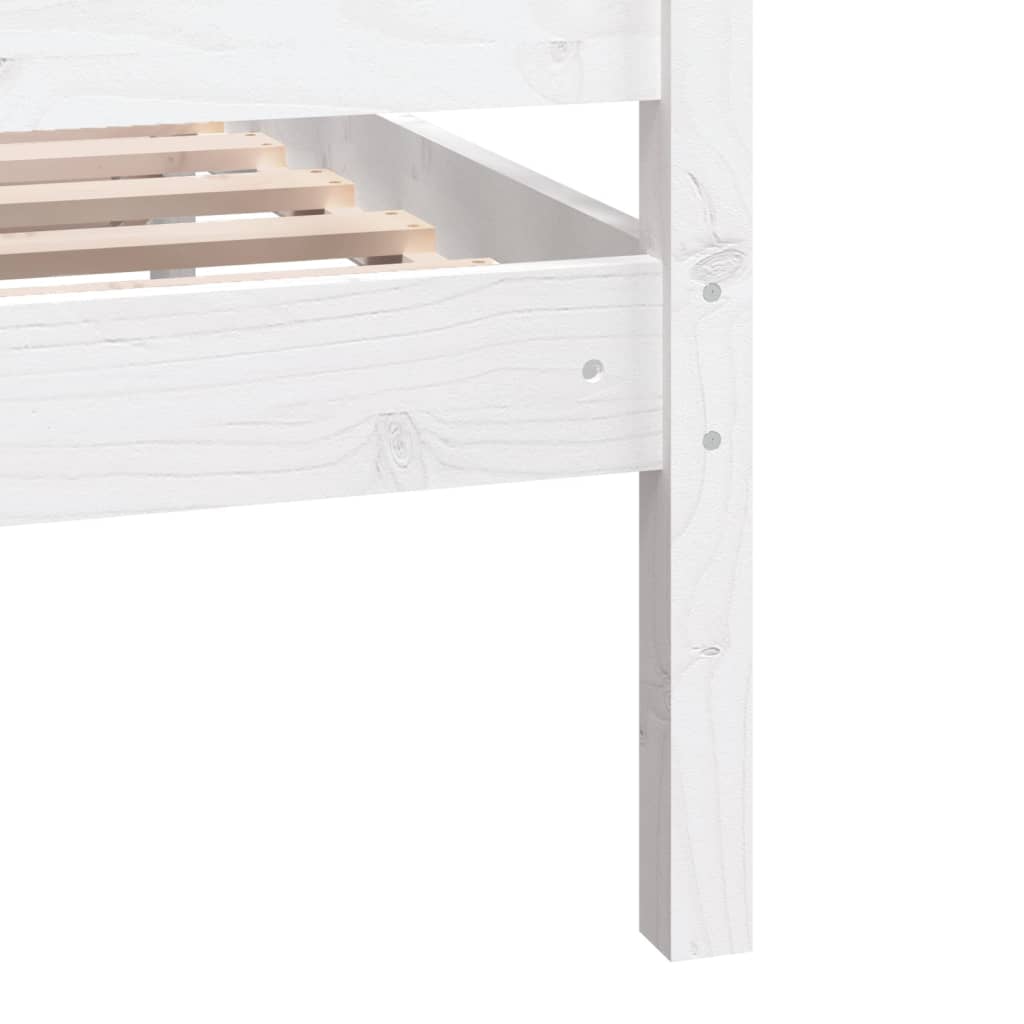 Cadru de pat Small Double 4FT, alb, 120x190 cm, lemn masiv