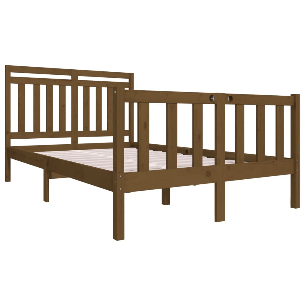 

vidaXL Bedframe massief hout honingbruin 120x190 cm 4FT Small Double