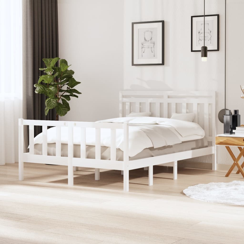 Massivholzbett Weiß 135×190 cm kaufen