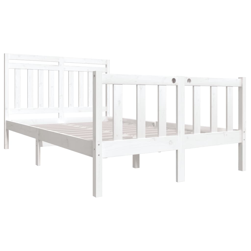 vidaXL Cadre de lit sans matelas blanc bois massif 120x200 cm