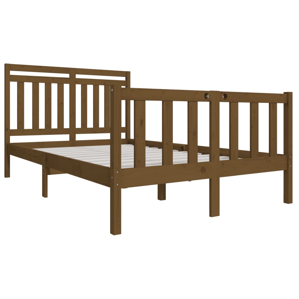 

vidaXL Bedframe massief hout honingbruin 140x190 cm