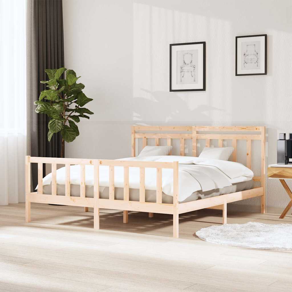 vidaXL Rama ��ka, lite drewno, 160 x 200 cm