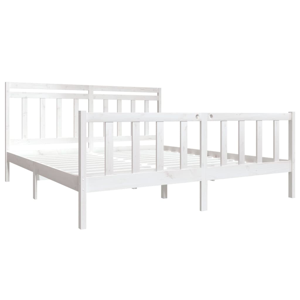 

vidaXL Bedframe massief hout wit 180x200 cm 6FT Super King
