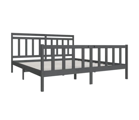 vidaXL Sengeramme gr&aring; 180x200 cm Super King heltre