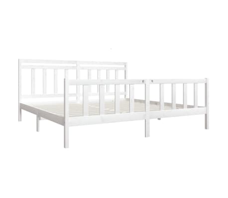 vidaXL Cadre de lit sans matelas blanc bois massif 200x200 cm