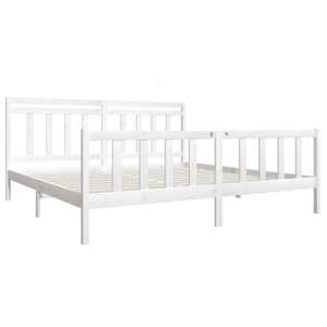 vidaXL Cadre de lit sans matelas blanc bois massif 200x200 cm