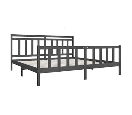 vidaXL Sengeramme gr&aring; heltre 200x200 cm