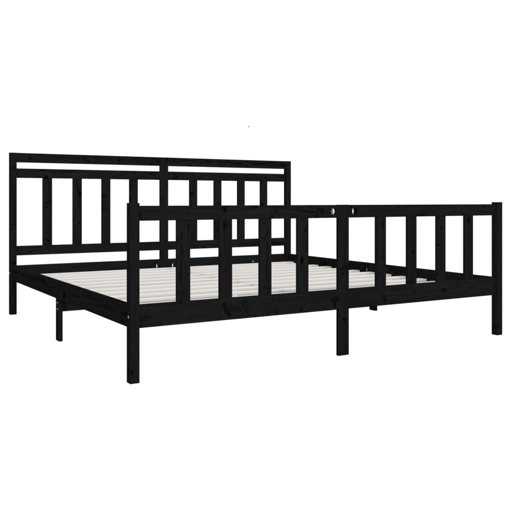 

vidaXL Bedframe massief hout zwart 200x200 cm