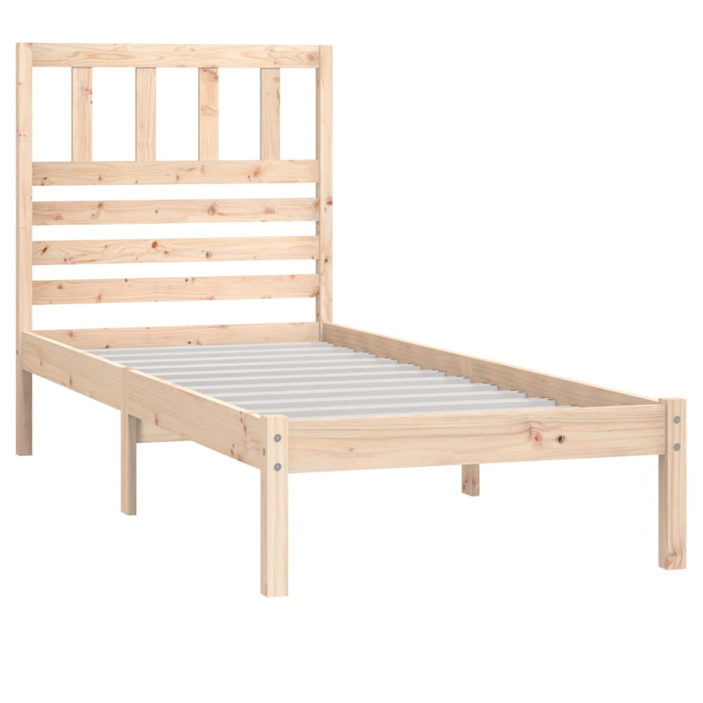 vidaXL Sängynrunko 75x190 cm Small Single täysi mänty