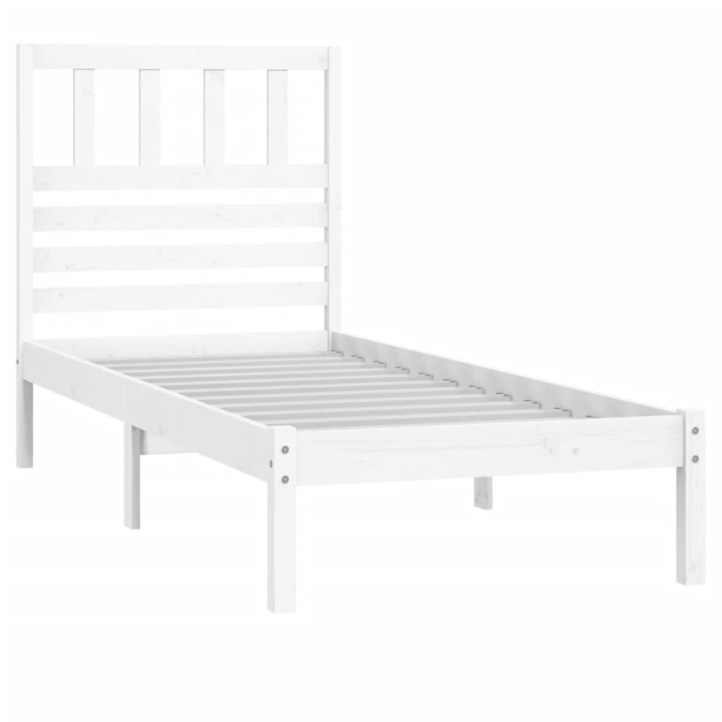 vidaXL Estructura de cama sin colchón madera de pino blanca 90x200 cm