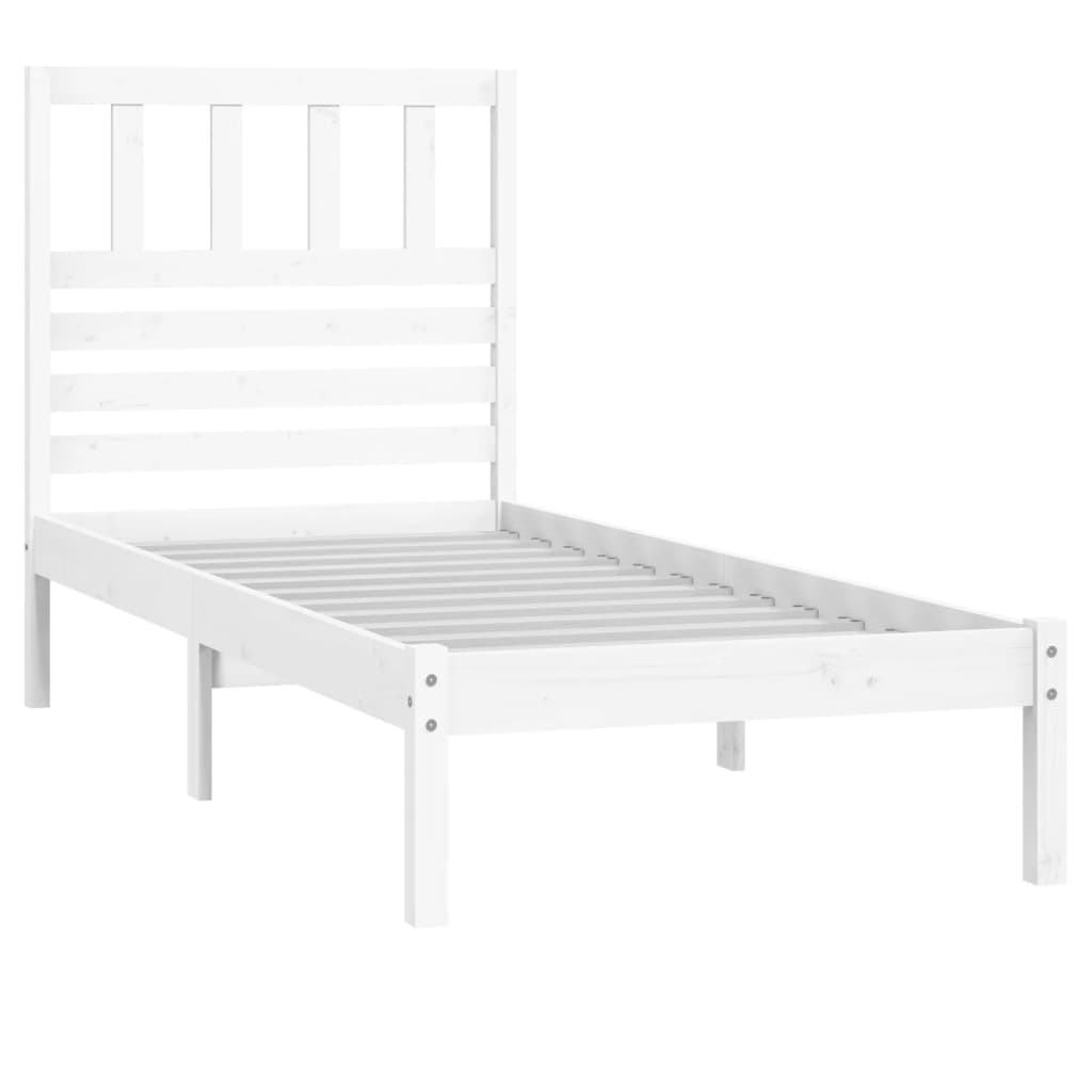 

vidaXL Bedframe massief grenenhout wit 100x200 cm