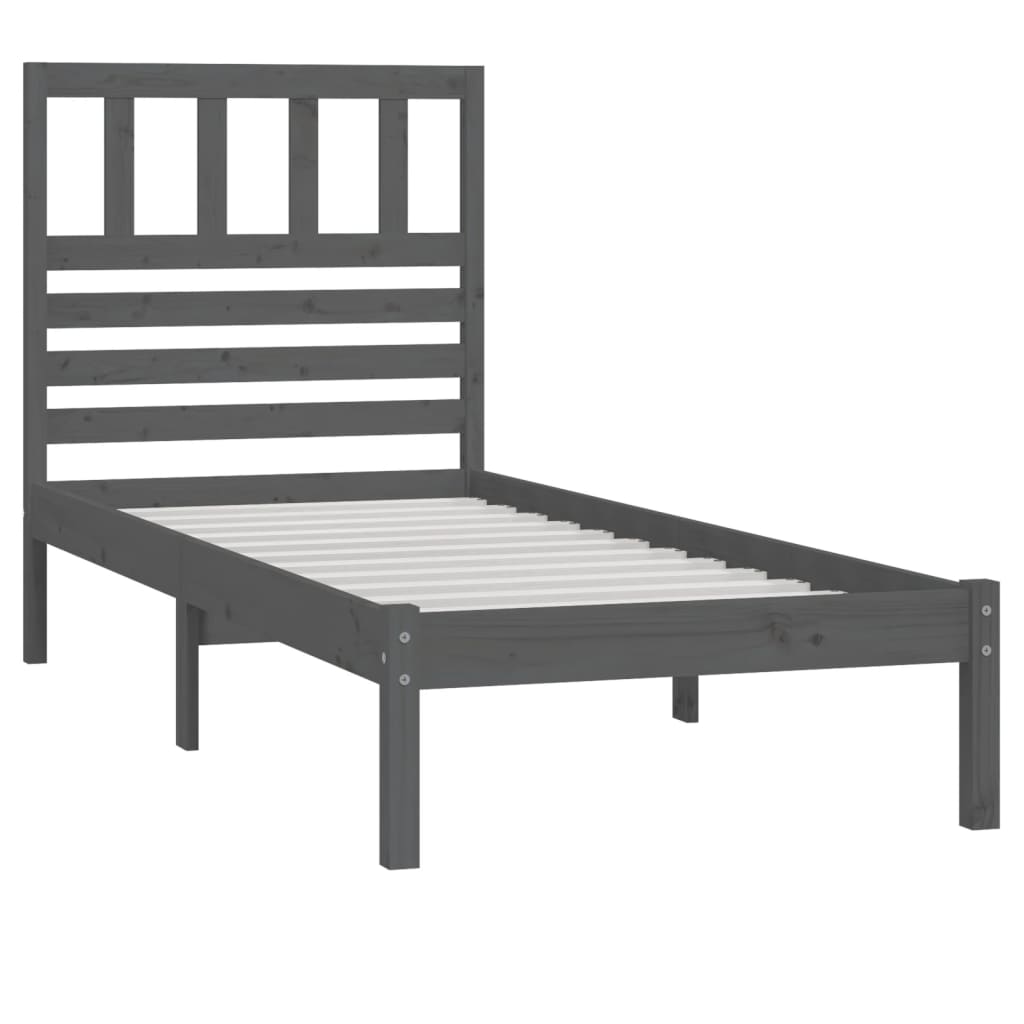 

vidaXL Bedframe massief grenenhout grijs 100x200 cm