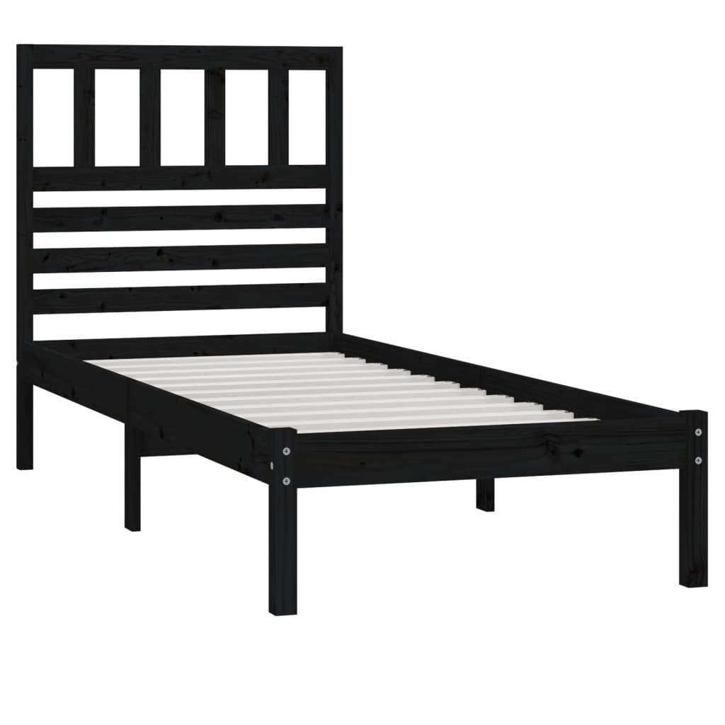 

vidaXL Bedframe massief grenenhout zwart 100x200 cm