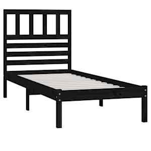 vidaXL Sengeramme svart heltre furu 100x200 cm