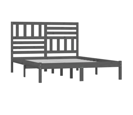 vidaXL Estrutura de cama 140x200 cm madeira de pinho maciça cinzento