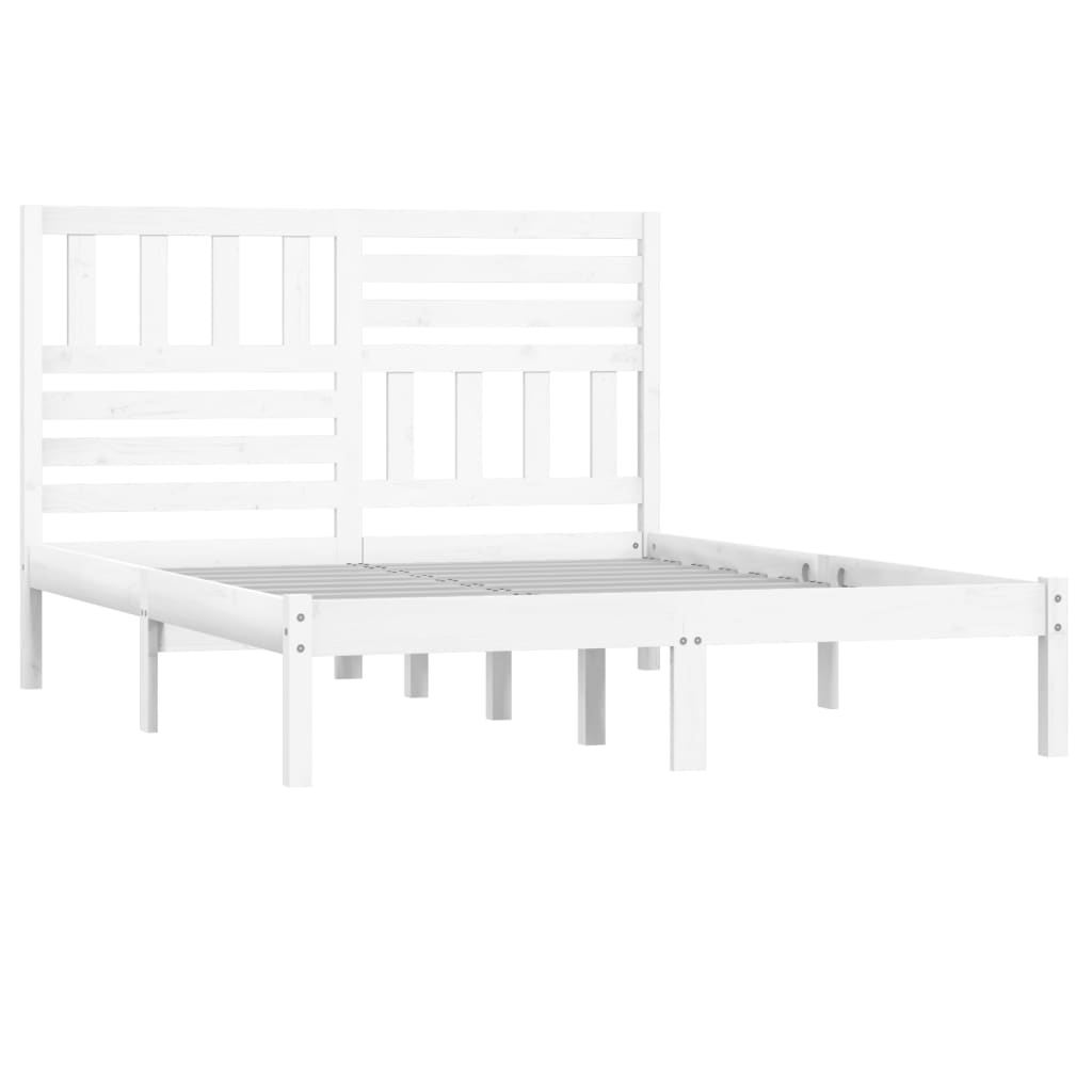 vidaXL fehér tömör fenyőfa ágy matrac nélkül 150 x 200 cm