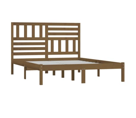 vidaXL Estructura cama madera maciza de pino marrón miel 150x200 cm