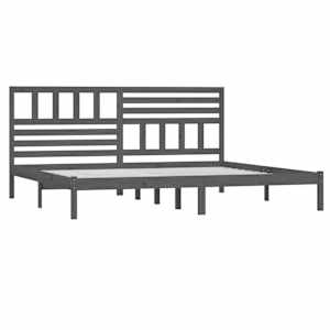 vidaXL Sengeramme gr&aring; 180x200 cm heltre furu Super King