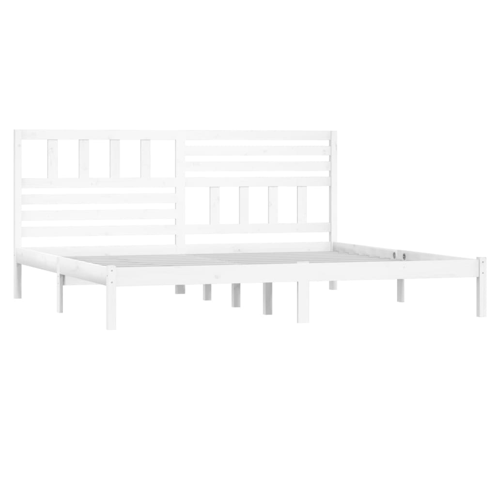 vidaXL Bedframe massief grenenhout wit 200x200 cm afbeelding