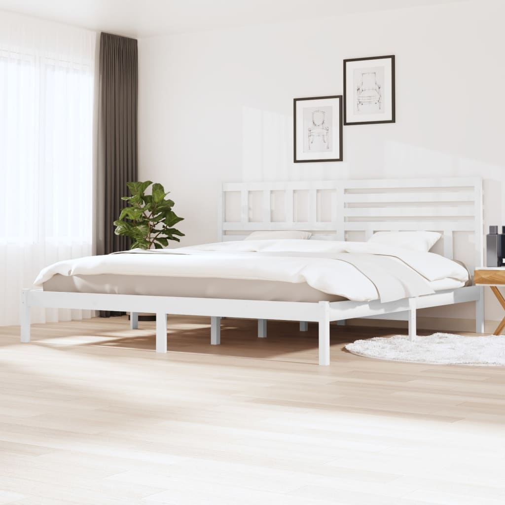 vidaXL Bedframe massief grenenhout wit 200×200 cm