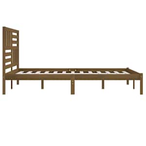 Rám postele medově hnědý masivní borovice 200 x 200 cm - obrázek 5