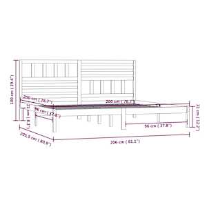 Rám postele medově hnědý masivní borovice 200 x 200 cm - obrázek 9