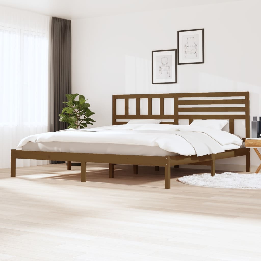Rám postele medově hnědý masivní borovice 200 x 200 cm
