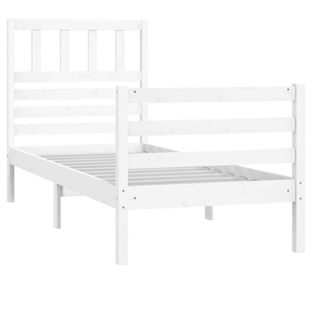 

vidaXL Bedframe massief hout wit 90x190 cm 3FT single