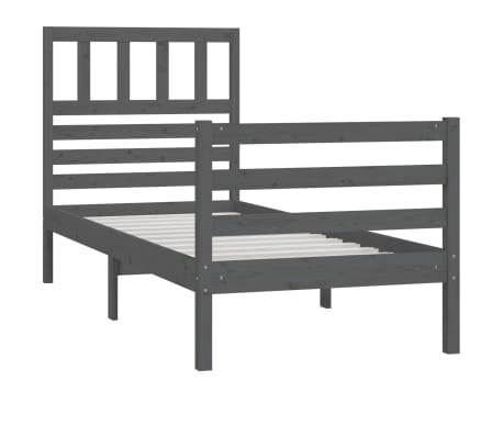 vidaXL Rám postele šedý masivní dřevo 100 x 200 cm