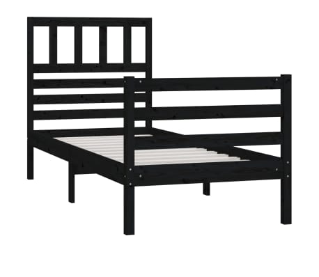 vidaXL Estructura de cama sin colchón madera maciza negro 100x200 cm