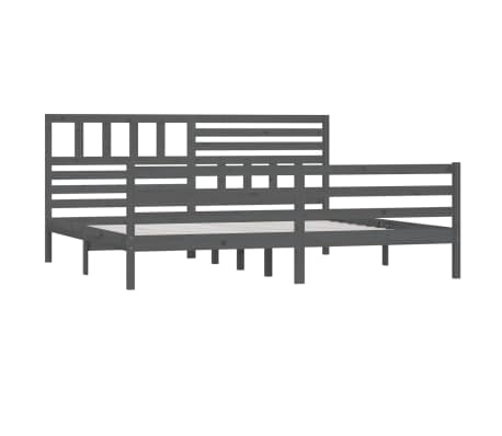 vidaXL Bed Frame Grey 180x200 cm Super King Size Solid Wood